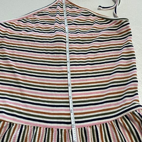 PULL&BEAR Women's Stripe Multicolor Halter-Neck Culotte Jumpsuit - Picture 7 of 13